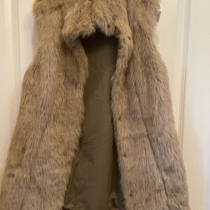 Zara Basic Tan Faux Fur Vest